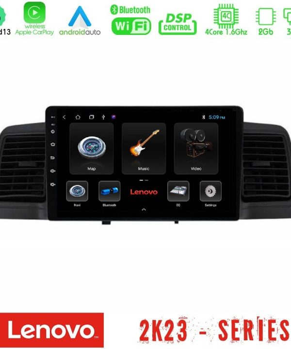 Kimpiris - Lenovo Car Pad Toyota Corolla 2002-2006 4Core Android 13 2+32GB Navigation Multimedia Tablet 9"