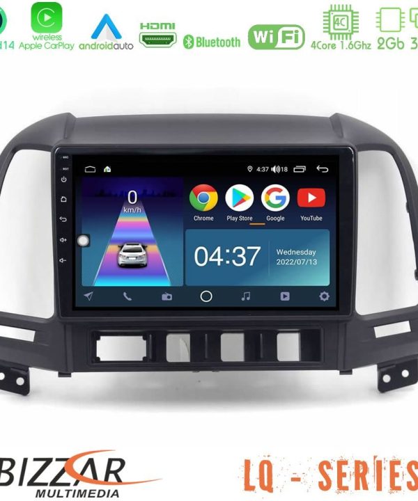 Kimpiris - Bizzar LQ Series 4Core Android14 2+32GB Hyundai Santa Fe 2006-2013 Navigation Multimedia Tablet 10" Με Carplay & Android Auto