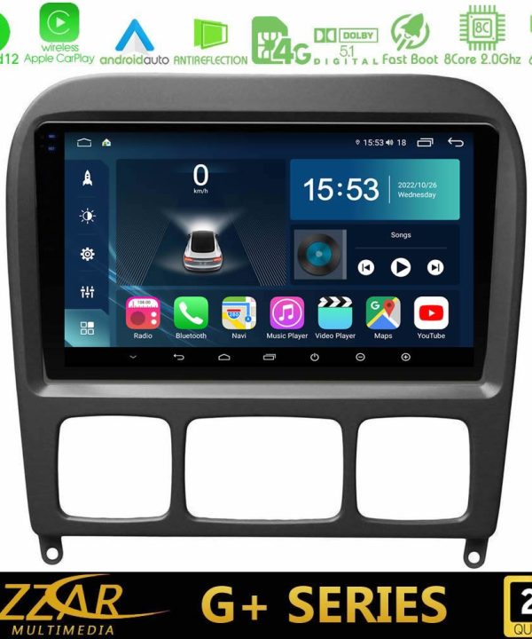 Kimpiris - Bizzar G+ Series Mercedes S Class 1999-2004 (W220) 8core Android12 6+128GB Navigation Multimedia Tablet 9" (Μαύρο Χρώμα)