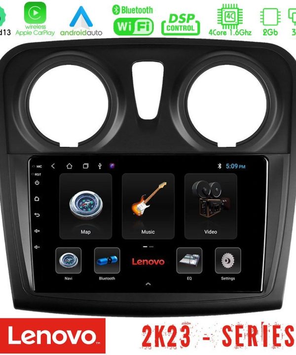 Kimpiris - Lenovo Car Pad Dacia Dokker 2014-2021 4Core Android 13 2+32GB Navigation Multimedia Tablet 9"