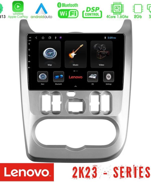 Kimpiris - Lenovo Car Pad Dacia Duster/Sandero/Logan 4Core Android 13 2+32GB Navigation Multimedia Tablet 9"