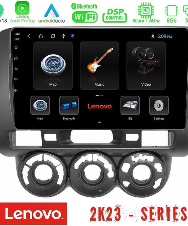 Kimpiris - Lenovo Car Pad Honda Jazz 2002-2008 (Manual A/C) 4Core Android 13 2+32GB Navigation Multimedia Tablet 9"