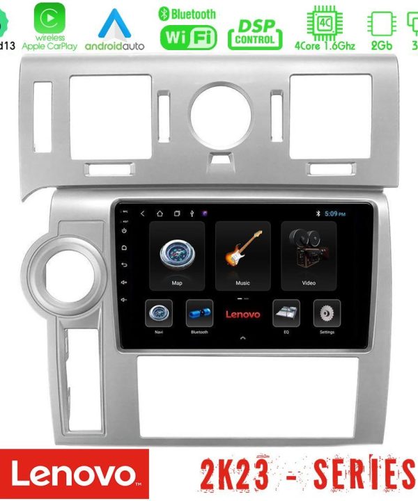 Kimpiris - Lenovo Car Pad Hummer H2 2008-2009 4Core Android 13 2+32GB Navigation Multimedia Tablet 9"