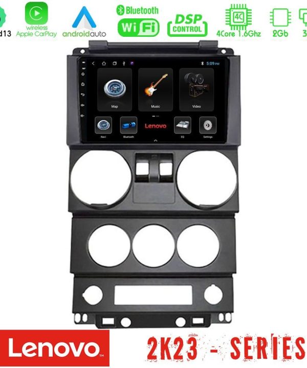 Kimpiris - Lenovo Car Pad Jeep Wrangler 2Door 2008-2010 4Core Android 13 2+32GB Navigation Multimedia Tablet 9"