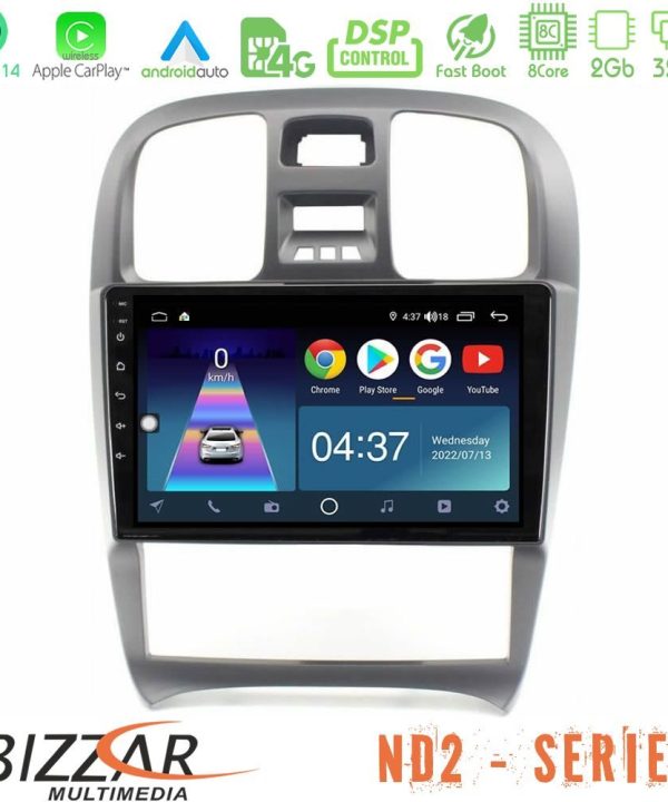 Kimpiris - Bizzar ND2 Series 8Core Android14 2+32GB Hyundai Sonata 2001-2005 Navigation Multimedia Tablet 9" Με Carplay & Android Auto