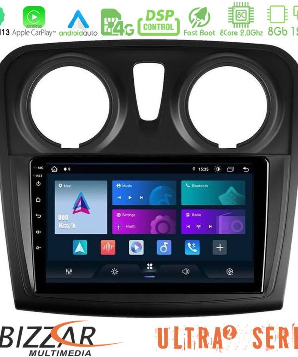 Kimpiris - Bizzar Ultra Series Dacia Dokker 2014-2021 8core Android13 8+128GB Navigation Multimedia Tablet 9"