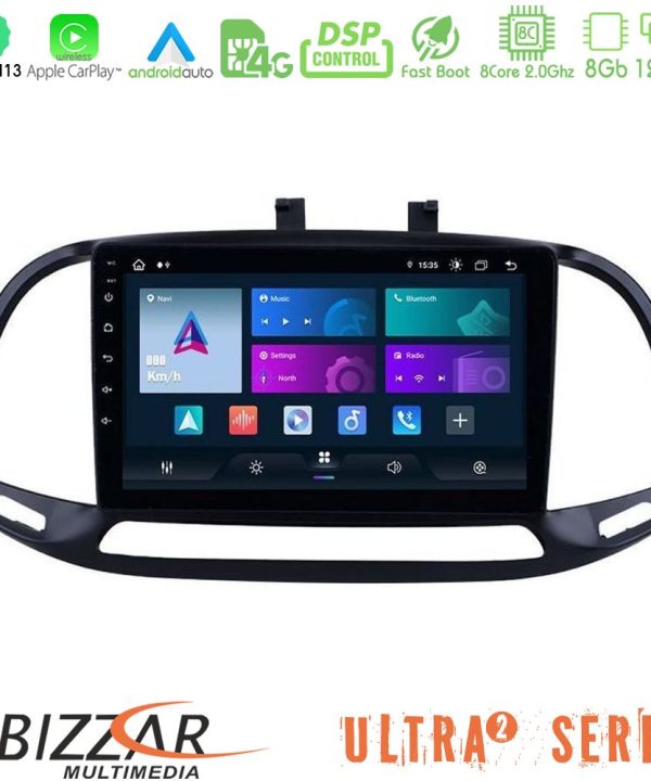 Kimpiris - Bizzar Ultra Series Fiat Doblo 2015-2022 8core Android13 8+128GB Navigation Multimedia Tablet 9"