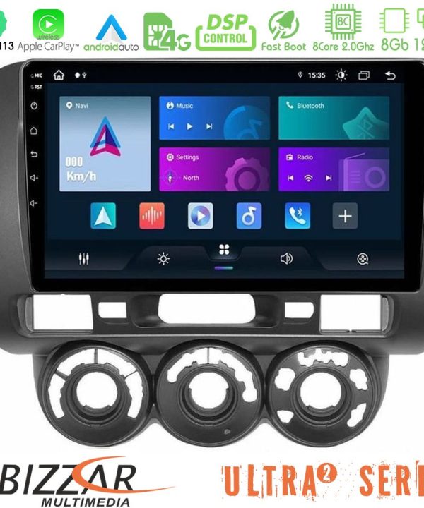 Kimpiris - Bizzar Ultra Series Honda Jazz 2002-2008 (Manual A/C) 8core Android13 8+128GB Navigation Multimedia Tablet 9"