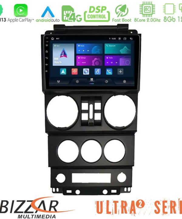 Kimpiris - Bizzar Ultra Series Jeep Wrangler 2008-2010 8core Android13 8+128GB Navigation Multimedia Tablet 9"
