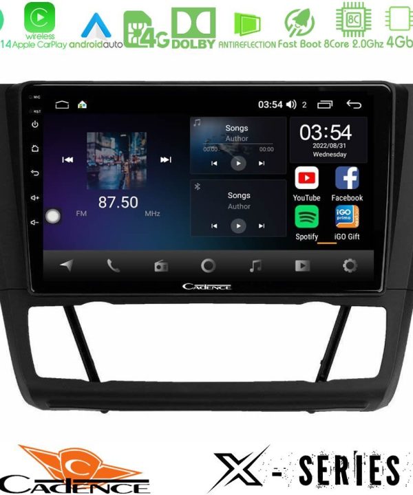 Kimpiris - Cadence X Series BMW 1Series E81/E82/E87/E88 (AUTO A/C) 8core Android 14 4+64GB Navigation Multimedia Tablet 9"
