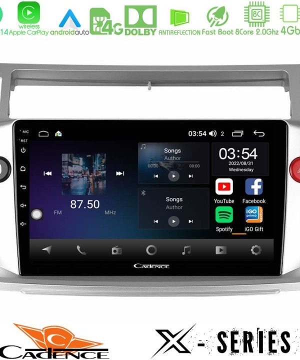 Kimpiris - Cadence X Series Citroen C4 2004-2010 8core Android 14 4+64GB Navigation Multimedia Tablet 9"