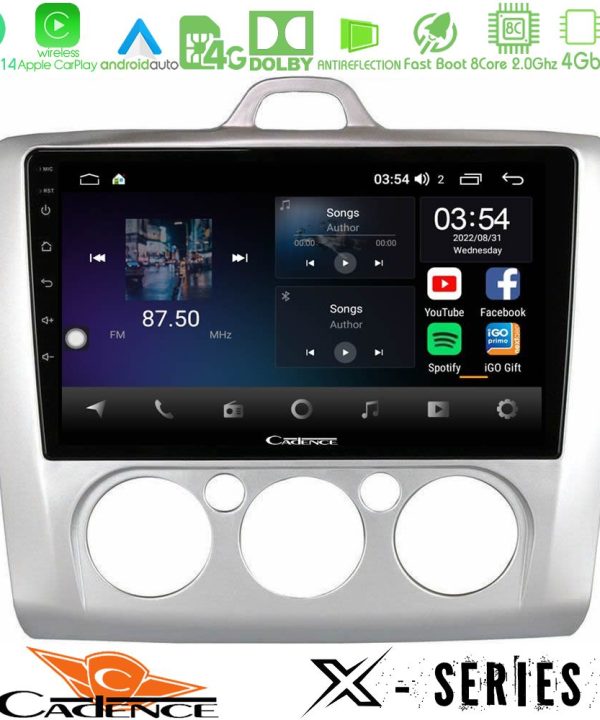 Kimpiris - Cadence X Series Ford Focus Manual AC 8core Android 14 4+64GB Navigation Multimedia 9"