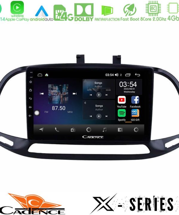 Kimpiris - Cadence X Series Fiat Doblo 2015-2022 8core Android 14 4+64GB Navigation Multimedia Tablet 9"
