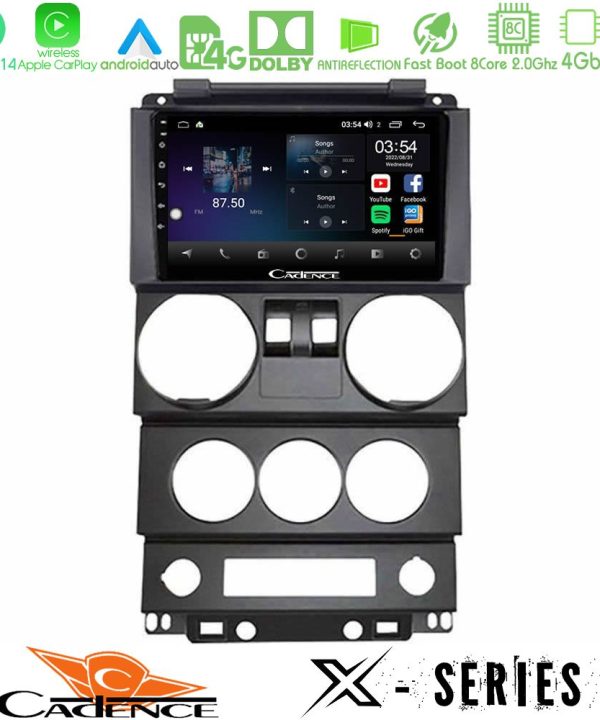 Kimpiris - Cadence X Series Jeep Wrangler 2Door 2008-2010 8core Android 14 4+64GB Navigation Multimedia Tablet 9"