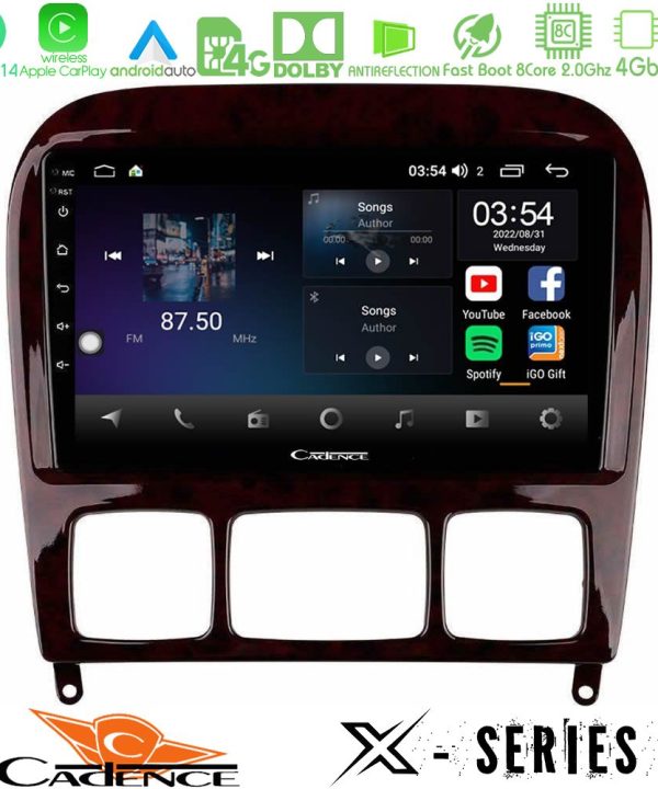 Kimpiris - Cadence X Series Mercedes S Class 1999-2004 (W220) 8core Android 14 4+64GB Navigation Multimedia Tablet 9"