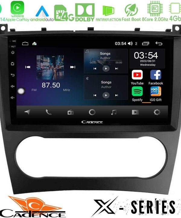 Kimpiris - Cadence X Series Mercedes W203 Facelift 8core Android 14 4+64GB Navigation Multimedia Tablet 9"