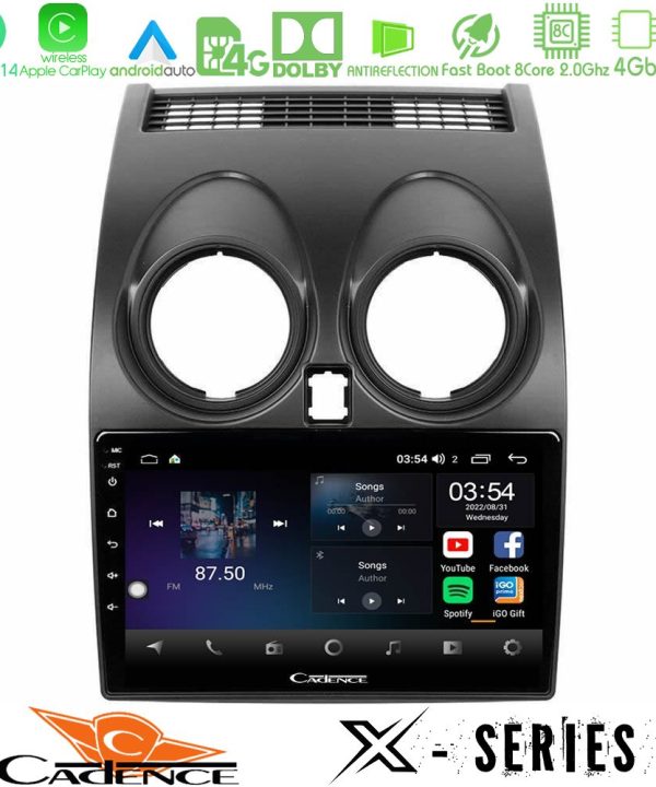 Kimpiris - Cadence X Series Nissan Qashqai J10 8core Android 14 4+64GB Navigation Multimedia Tablet 9"