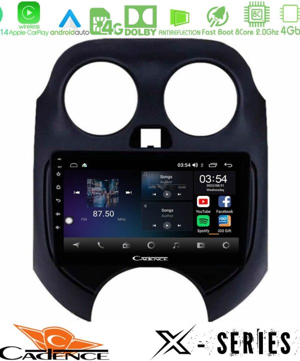 Kimpiris - Cadence X Series Nissan Micra 2011-2014 8core Android 14 4+64GB Navigation Multimedia Tablet 9"