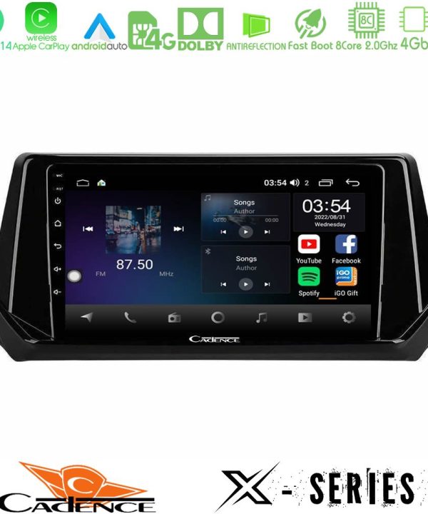 Kimpiris - Cadence X Series Peugeot 208 2019-2023 8Core Android 14 4+64GB Navigation Multimedia Tablet 9"