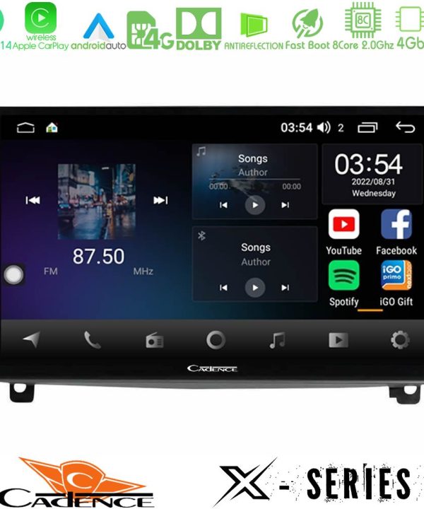 Kimpiris - Cadence X Series Peugeot 407 8core Android 14 4+64GB Navigation Multimedia Tablet 9"