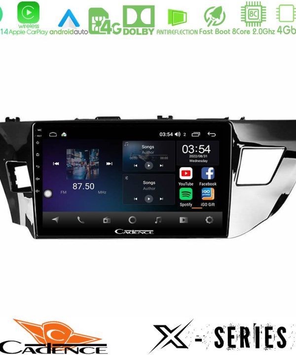 Kimpiris - Cadence X Series Toyota Corolla 2014-2016 8core Android 14 4+64GB Navigation Multimedia Tablet 10"