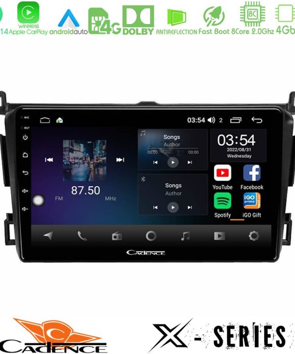 Kimpiris - Cadence X Series Toyota RAV4 2013-2018 8core Android 14 4+64GB Navigation Multimedia Tablet 9"