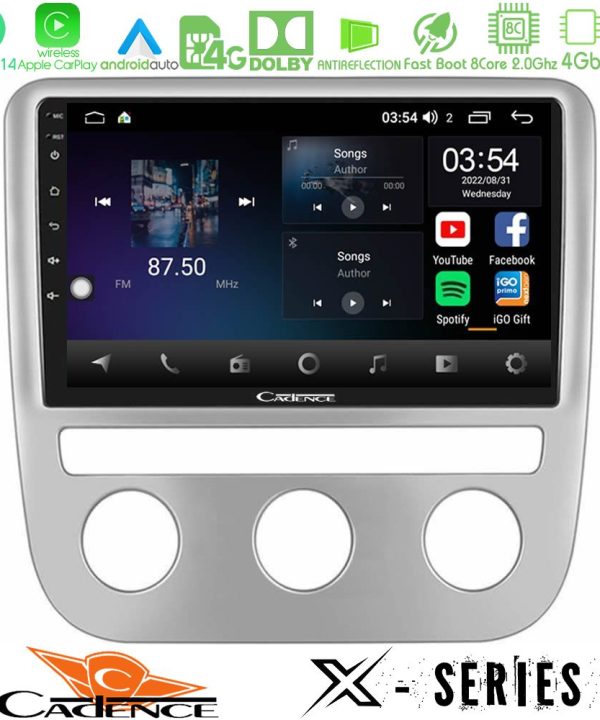 Kimpiris - Cadence X Series VW Scirocco / Eos 8Core Android 14 4+64GB Navigation Multimedia Tablet 9"