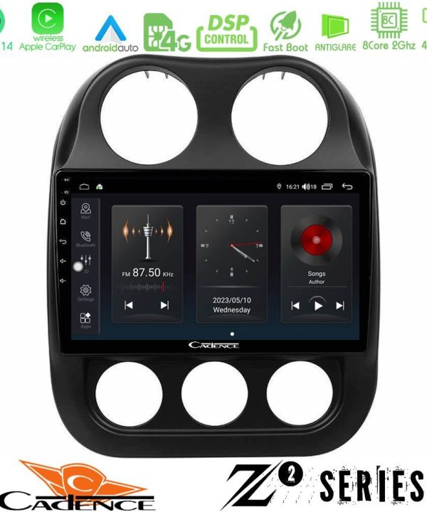Kimpiris - Cadence Z2 Series 8Core Android14 4+64GB  Jeep Compass 2012-2016 Navigation Multimedia Tablet 9" Με Carplay & Android Auto