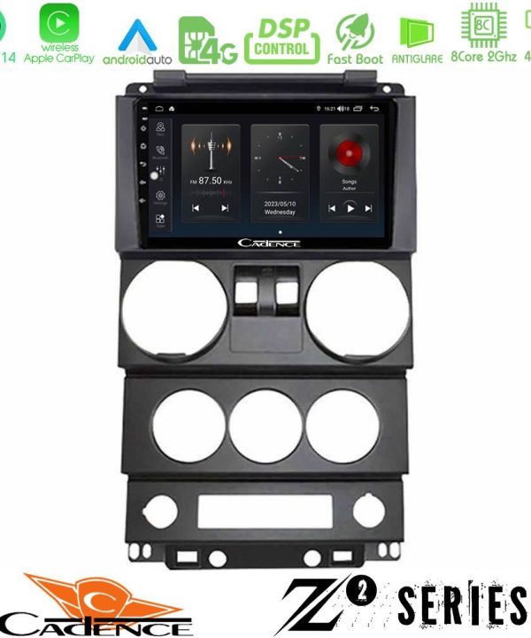 Kimpiris - Cadence Z2 Series 8Core Android14 4+64GB  Jeep Wrangler 2Door 2008-2010 Navigation Multimedia Tablet 9" Με Carplay & Android Auto