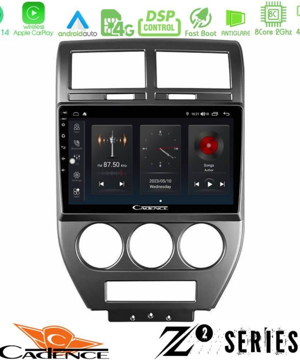 Kimpiris - Cadence Z2 Series 8Core Android14 4+64GB  Jeep Compass/Patriot 2007-2008 Navigation Multimedia Tablet 10" Με Carplay & Android Auto