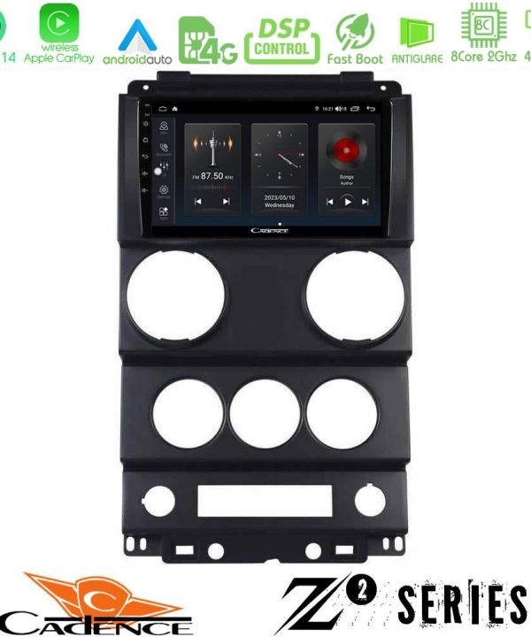 Kimpiris - Cadence Z2 Series 8Core Android14 4+64GB  Jeep Wrangler 2Door 2008-2010 Navigation Multimedia Tablet 9" Με Carplay & Android Auto