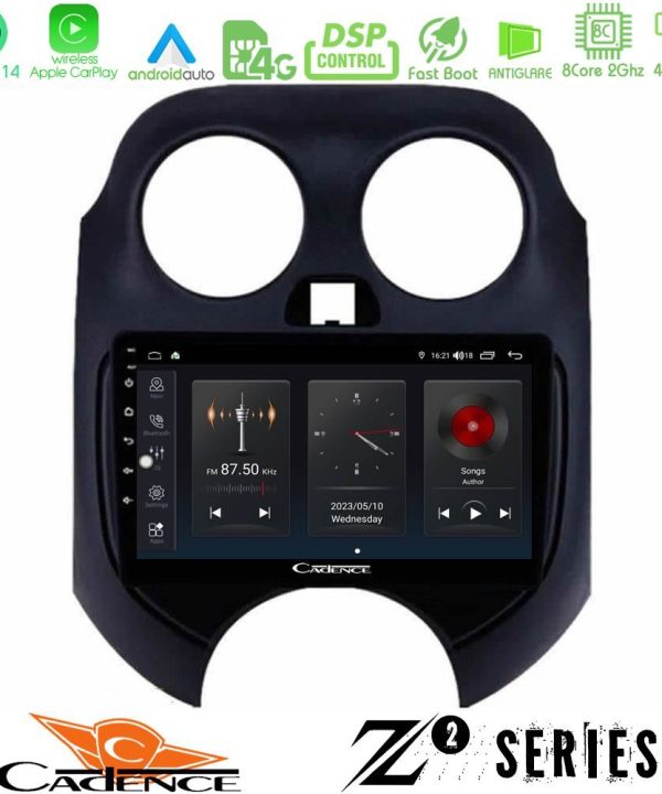 Kimpiris - Cadence Z2 Series 8Core Android14 4+64GB  Nissan Micra 2011-2014 Navigation Multimedia Tablet 9" Με Carplay & Android Auto