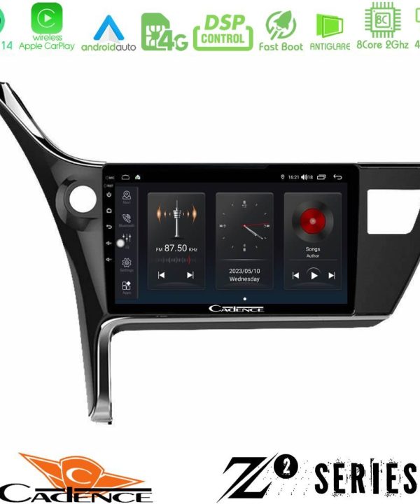 Kimpiris - Cadence Z2 Series 8Core Android14 4+64GB  Toyota Corolla 2017-2018 Navigation Multimedia Tablet 10" Με Carplay & Android Auto
