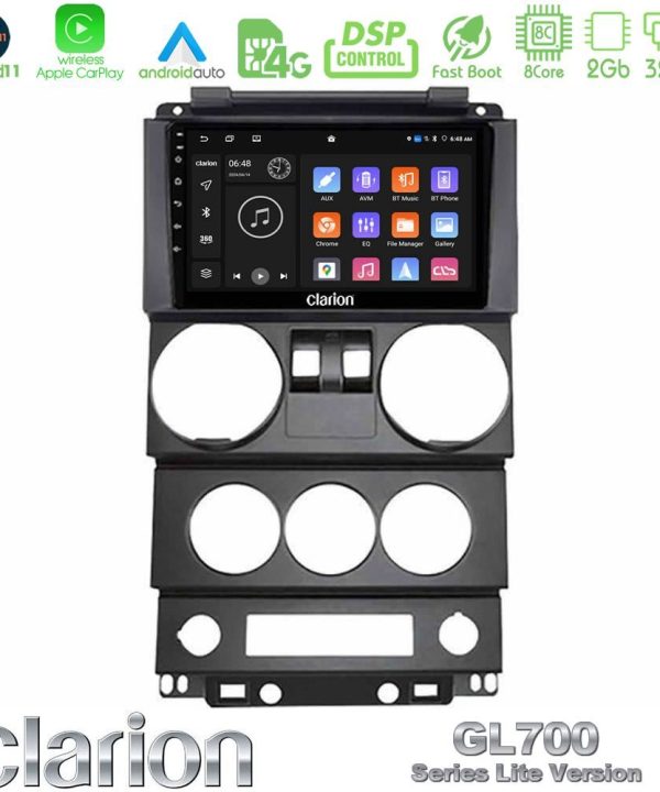 Kimpiris - Clarion GL700 Lite Series 8Core Android11 2+32GB Jeep Wrangler 2Door 2008-2010 Navigation Multimedia Tablet 9" Με Carplay & Android Auto
