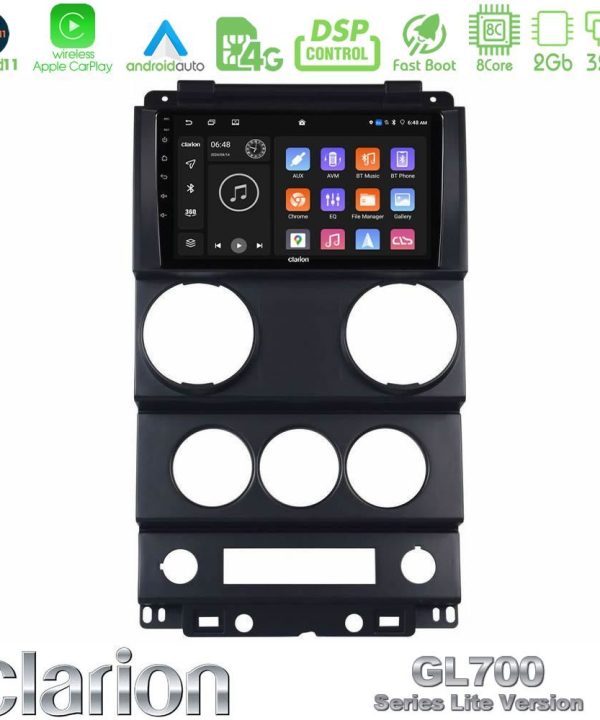 Kimpiris - Clarion GL700 Lite Series 8Core Android11 2+32GB Jeep Wrangler 2008-2010 Navigation Multimedia Tablet 9" Με Carplay & Android Auto