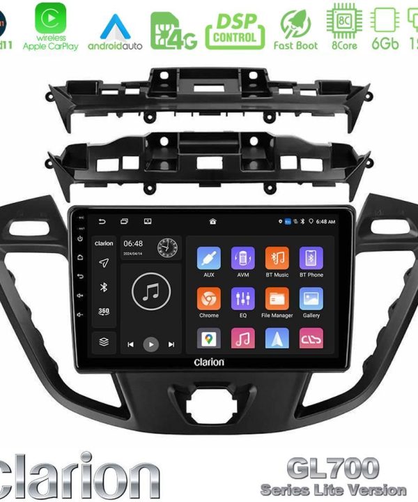 Kimpiris - Clarion GL700 Lite Series 8Core Android11 6+128GB Ford Transit Custom/Tourneo Custom Navigation Multimedia Tablet 9" Με Carplay & Android Auto
