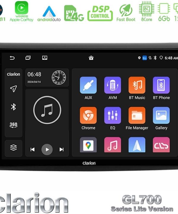 Kimpiris - Clarion GL700 Lite Series 8Core Android11 6+128GB Fiat Bravo Navigation Multimedia Tablet 9" Με Carplay & Android Auto