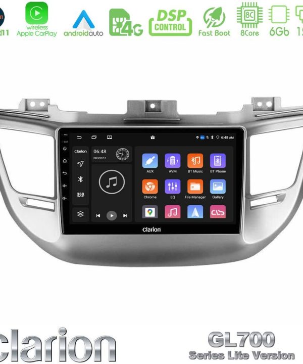 Kimpiris - Clarion GL700 Lite Series 8Core Android11 6+128GB Hyundai Tucson 2015-2018 Navigation Multimedia Tablet 9" Με Carplay & Android Auto
