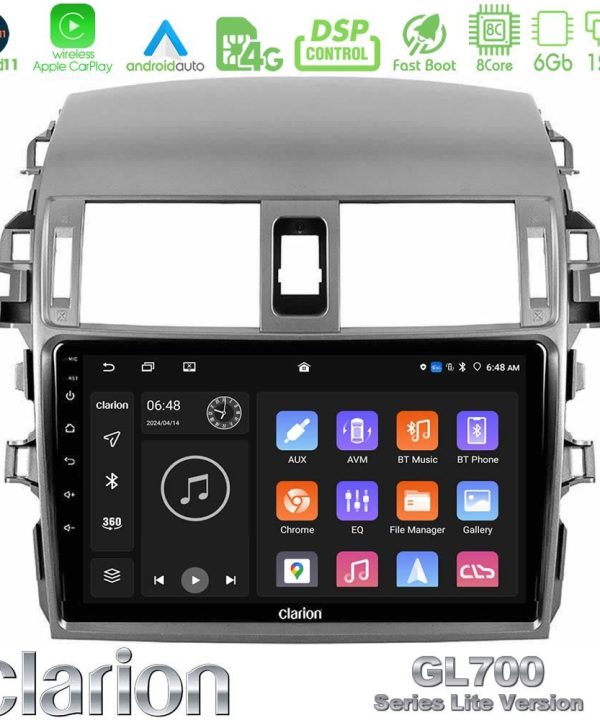 Kimpiris - Clarion GL700 Lite Series 8Core Android11 6+128GB Toyota Corolla 2008-2010 Navigation Multimedia Tablet 9" Με Carplay & Android Auto