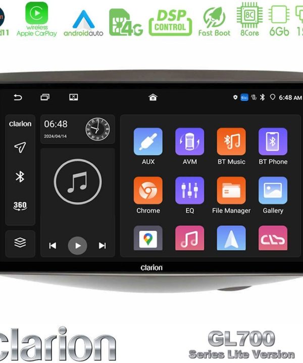 Kimpiris - Clarion GL700 Lite Series 8Core Android11 6+128GB Toyota Yaris 1999 - 2006 Navigation Multimedia Tablet 9" Με Carplay & Android Auto