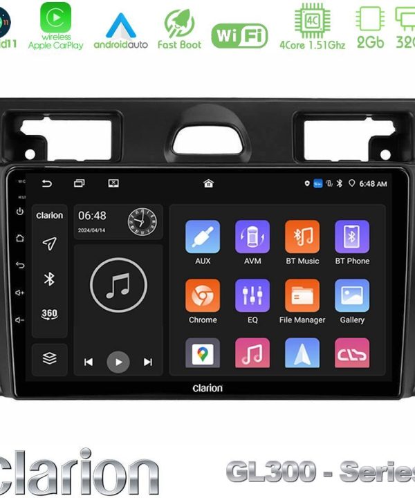 Kimpiris - Clarion GL300 Series 4Core Android11 2+32GB Ford Fiesta/Fusion Navigation Multimedia Tablet 9" Με Carplay & Android Auto