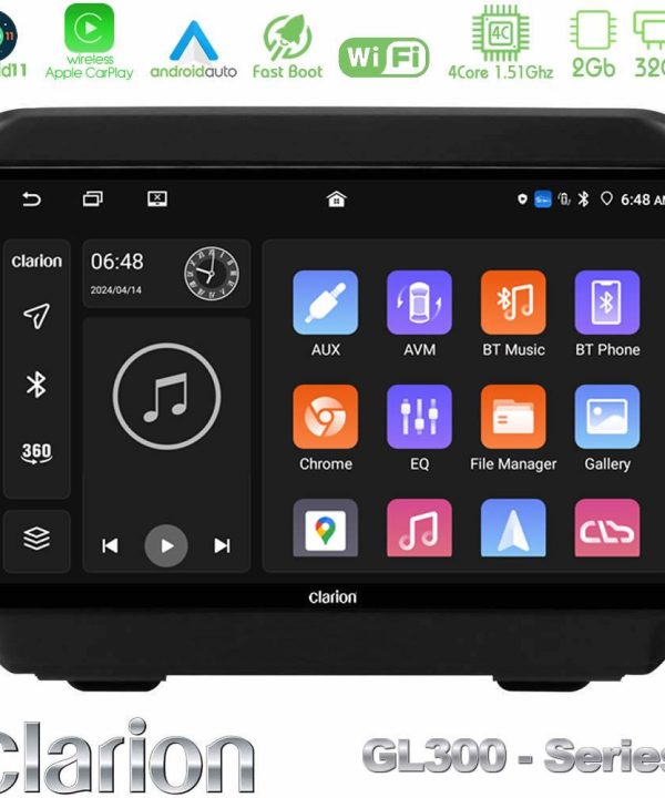 Kimpiris - Clarion GL300 Series 4Core Android11 2+32GB Jeep Wrangler 2018-> Navigation Multimedia Tablet 9" Με Carplay & Android Auto