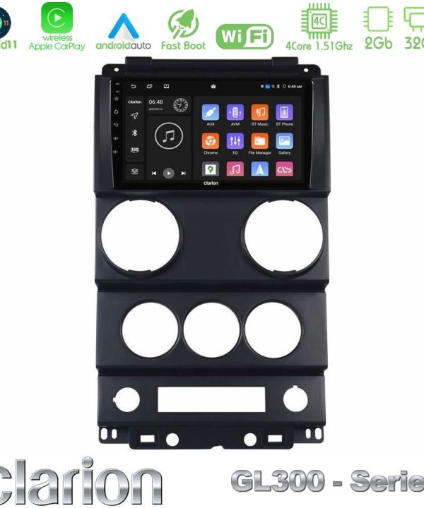 Kimpiris - Clarion GL300 Series 4Core Android11 2+32GB Jeep Wrangler 2008-2010 Navigation Multimedia Tablet 9" Με Carplay & Android Auto