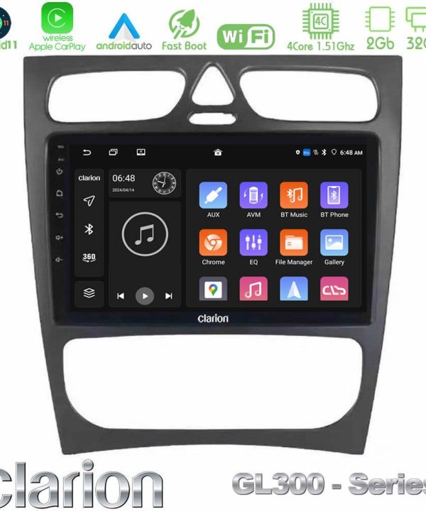 Kimpiris - Clarion GL300 Series 4Core Android11 2+32GB Mercedes C Class (W203) Navigation Multimedia Tablet 9" Με Carplay & Android Auto
