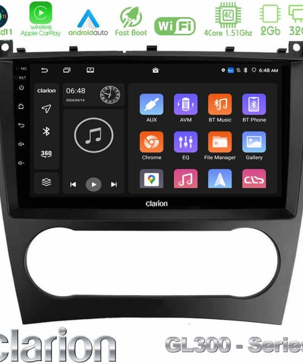 Kimpiris - Clarion GL300 Series 4Core Android11 2+32GB Mercedes W203 Facelift Navigation Multimedia Tablet 9" Με Carplay & Android Auto