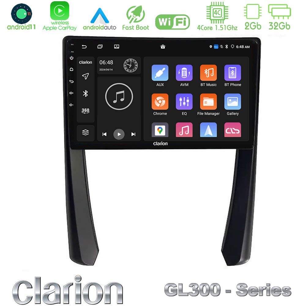 Kimpiris - Clarion GL300 Series 4Core Android11 2+32GB Porsche 911/Cayman/Boxster Navigation Multimedia Tablet 9" Με Carplay & Android Auto