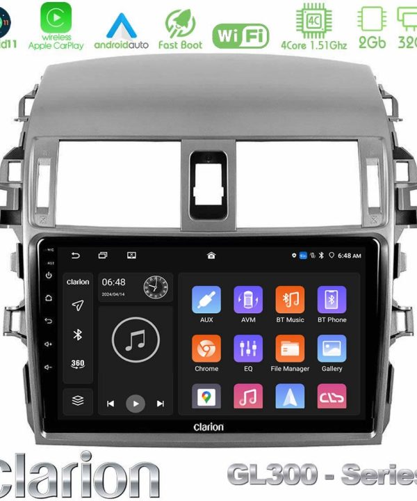 Kimpiris - Clarion GL300 Series 4Core Android11 2+32GB Toyota Corolla 2008-2010 Navigation Multimedia Tablet 9" Με Carplay & Android Auto