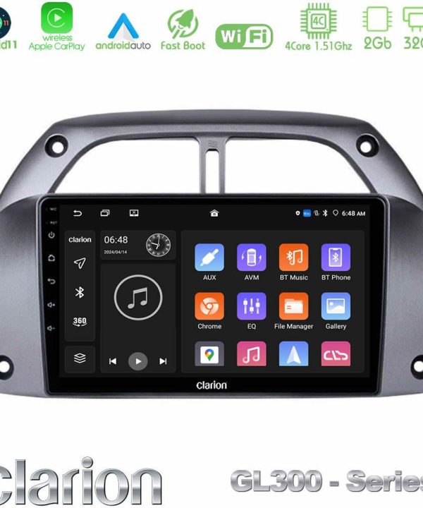 Kimpiris - Clarion GL300 Series 4Core Android11 2+32GB Toyota RAV4 2001 - 2006 Navigation Multimedia Tablet 9" Με Carplay & Android Auto
