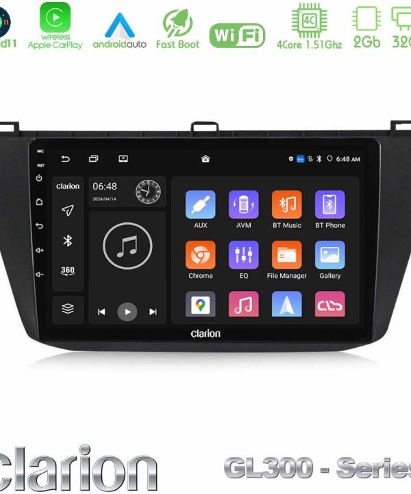 Kimpiris - Clarion GL300 Series Vw Tiguan 2016-2022 4Core Android11 2+32GB Navigation Multimedia Tablet 10" Με Carplay & Android Auto