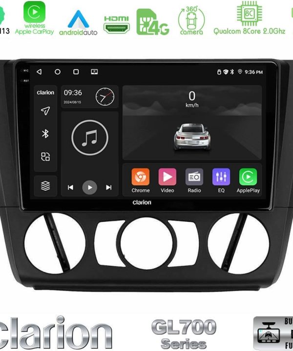Kimpiris - Clarion GL700 Series 8Core Android13 4+64GB BMW 1Series E81/E82/E87/E88 (MANUAL A/C) Navigation Multimedia Tablet 9" Με Carplay & Android Auto